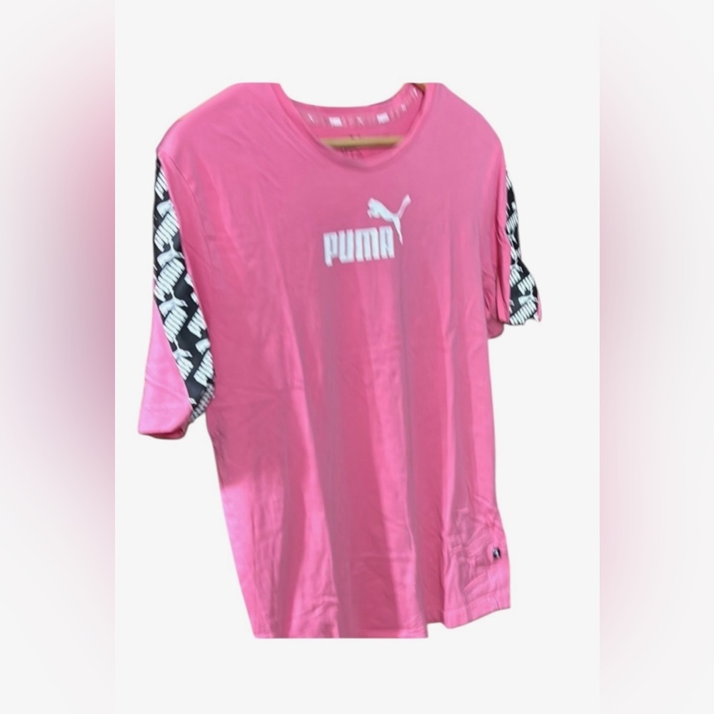 Puma Pink Tee with Graphic Sleeves